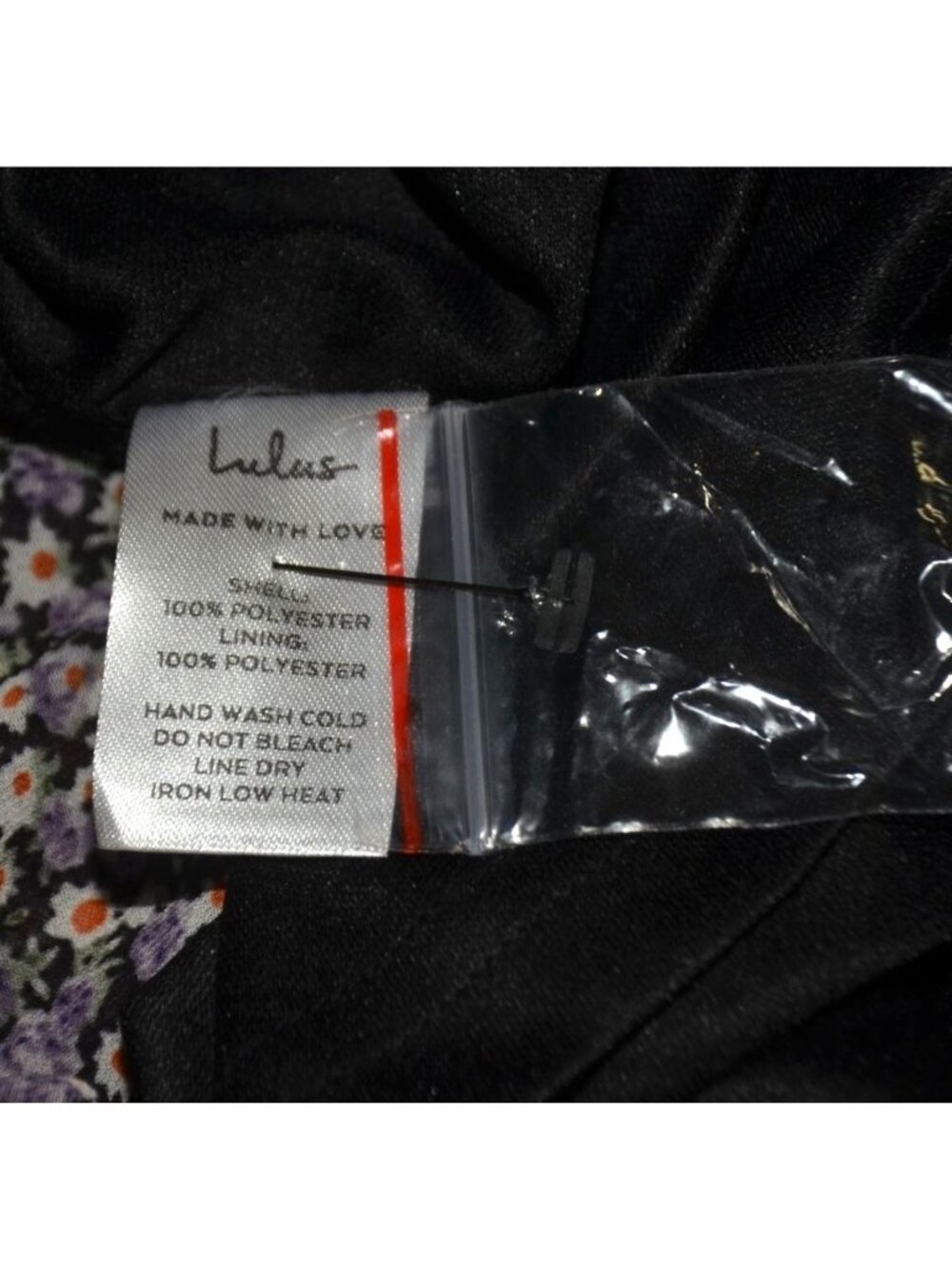 NWT Lulus Size M Evalina Black Micro Dark Floral Mock Neck Midi Dress - Picture 15 of 16